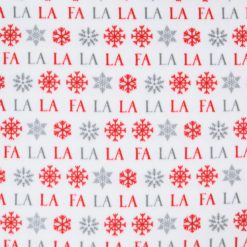 Fa La La   Snowflakes on White Anti Pill Fleece Fabric