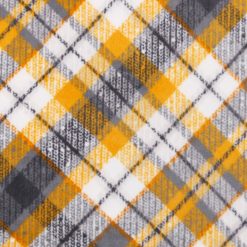 Gold   Gray Bias Plaid Anti Pill Fleece Fabric