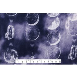 Moon Phases on Purple Anti Pill Fleece Fabric