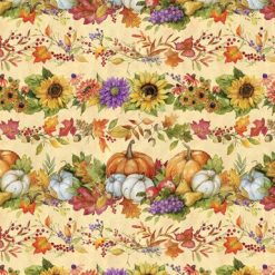Susan Winget Horizontal Pumpkins Fall Cotton Fabric