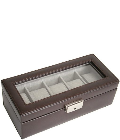 Leather Five-Slot Watch Box - Image 2