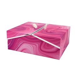 11 Pink Marble Pattern Rectangle Box With Double Door Lid