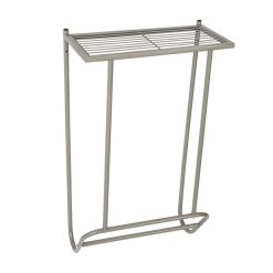Honey Can Do 15 x 25 Nickel Bath Wall Mounted Towel Holder With Shelf