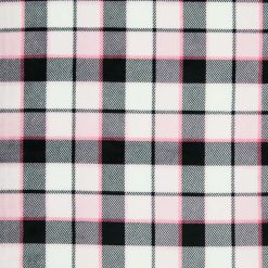 Pink   Black Plaid Sew Lush Fleece Fabric