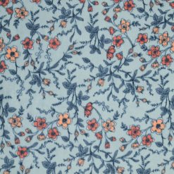 Blue Cottagecore Floral Luxe Fleece Fabric