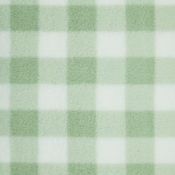 Light Green Gingham Sherpa Fleece Fabric