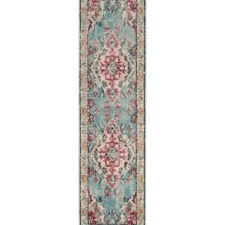 Safavieh Monaco 243 Lt. Blue / Fuchsia 2 2 X 8  Runner