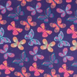 Butterflies on Purple Blizzard Fleece Fabric