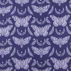 Moths on Purple Anti Pill Fleece Fabric
