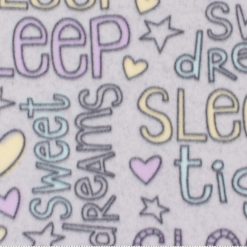Blizzard Fleece Fabric Pastel Dream Words