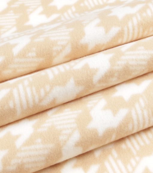 Brown Diagonal Houndstooth Blizzard Fleece Fabric - Image 3
