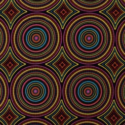 Afro Funk Circles Super Snuggle Flannel Fabric