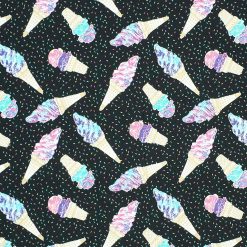 Galaxy Ice Cream Sprinkles Tossed Super Snuggle Flannel Fabric