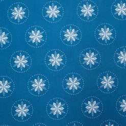 Super Snuggle Folk Snowflake On Navy Flannel Fabric