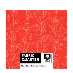 18 x 21 Vines on Red Quilt Cotton Fabric Quarter by Keepsake Calico
