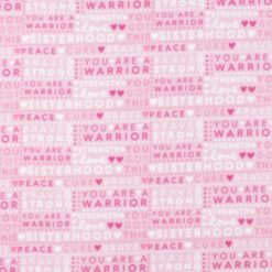 Pink Breast Cancer Awareness You Are A Warrior Anti Pill Fleece Fabric