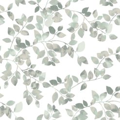 RoomMates 20.5 x 16.5  Green Latvus Leaves Peel   Stick Wallpaper