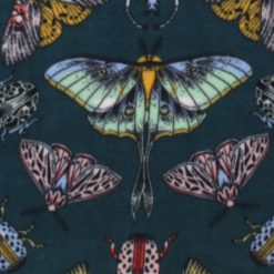 Moths on Green Anti Pill Plush Fleece Fabric