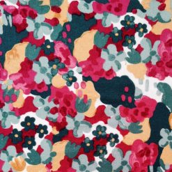 Green   Pink Abstract Floral Luxe Flannel Fabric