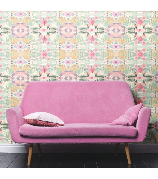 RoomMates Wallpaper Pink Synchronized Floral - Image 2