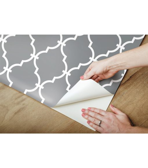 RoomMates Wallpaper Grey Modern Trellis - Image 6