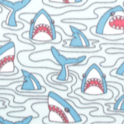 Sharks Underwater Blizzard Prints Fleece Fabric