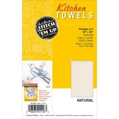 Stitch  Em Up 18 x 28 Natural Dish Towel Cross Stitch Fabric 2pk