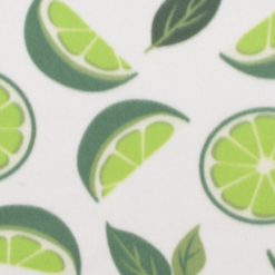 Bold Summer Lime Slices on White Blizzard Fleece Fabric