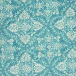 Blue Damask Anti Pill Plush Fleece Fabric