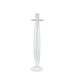 Northlight 20 Transparent Swirled Glass Taper Candle Holder