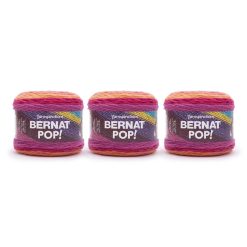 Bernat POP! 280yds Worsted Acrylic Yarn 3 Bundle - Blazing Sunrise