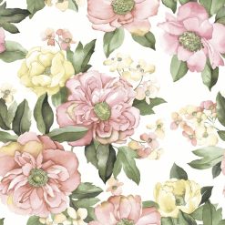 RoomMates Pink Watercolor Floral Bouquet Peel   Stick Wallpaper