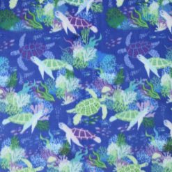 Swimming Turtles on Blue Anti Pill Fleece Fabric