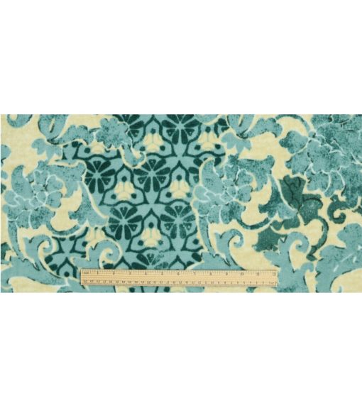Green Inspired Damask Heather Luxe Fleece Fabric - Image 4