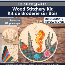 Leisure Arts 9 Hoop Sea Horse Wood Stitching Kit