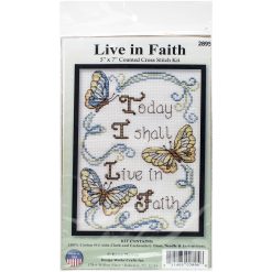 Design Works 5 x 7 Live in Faith Counted Cross Stitch Kit