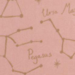 Gold Constellations on Pink Anti Pill Fleece Fabric