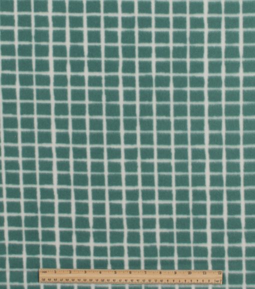 Green Grid Plaid Blizzard Fleece Fabric - Image 2
