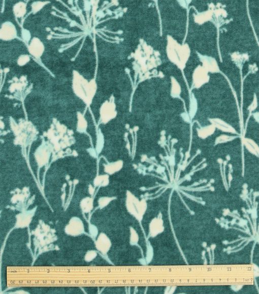 Green Floral Luxe Fleece Fabric - Image 3