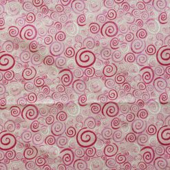 Pink Swirls Quilt Glitter Cotton Fabric by Keepsake Calico