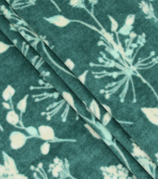 Green Floral Luxe Fleece Fabric - Image 2