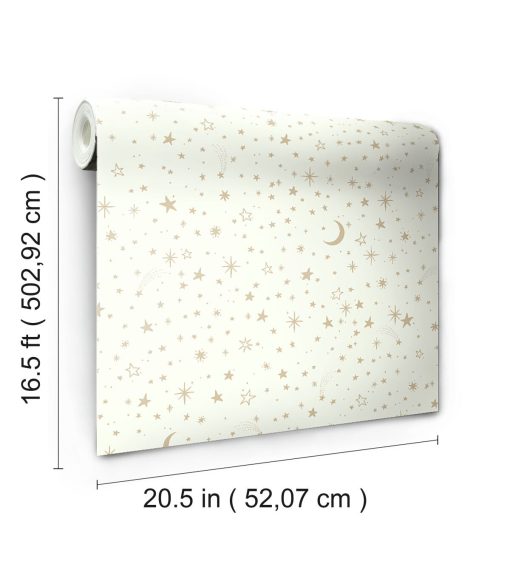 RoomMates Wallpaper Gold Twinkle Little Star - Image 6