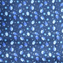 Dreidel On Navy Holiday Cotton Fabric