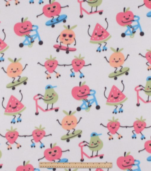 Fruit Skateboarding Blizzard Prints Fleece Fabric - Image 2