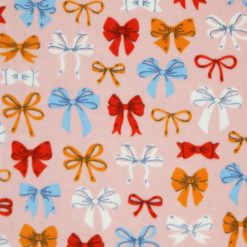 Bows Bows Bows on Pink Anti Pill Plush Fleece Fabric
