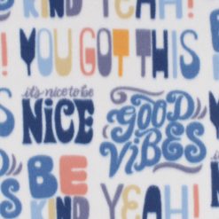Positive Words Blizzard Prints Fleece Fabric
