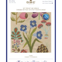 DMC 9 x 13 Emily Peacock Botanical Forest Cross Stitch Kit