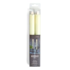 10 LED Ivory Wave Edge Ivory Taper Candles 2pk by Hudson 43