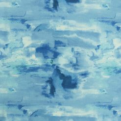 108 Wide Blue Watercolor Strokes Flannel Fabric