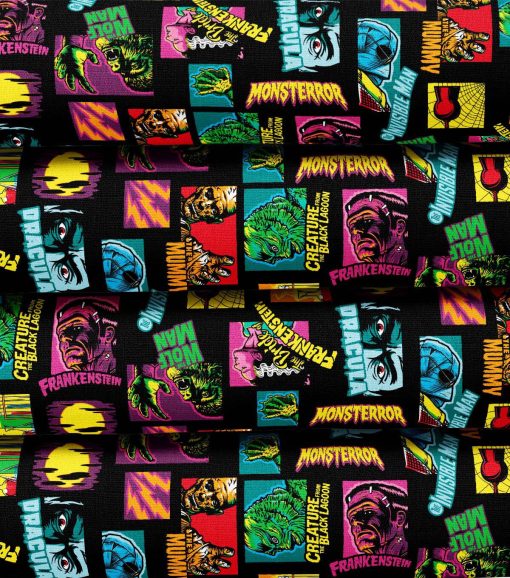 Monster Pop Movies Halloween Cotton Fabric - Image 3